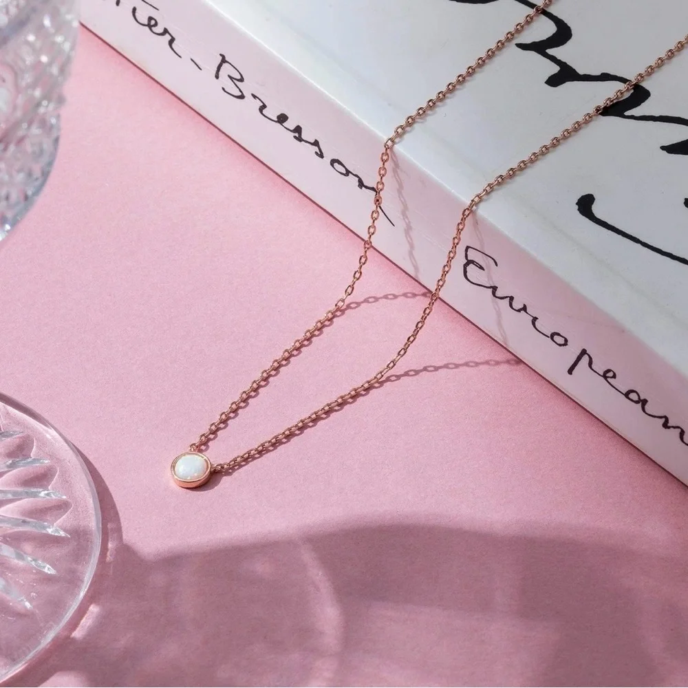 PAVOI 14K Gold Plated Opal Pendant Necklace